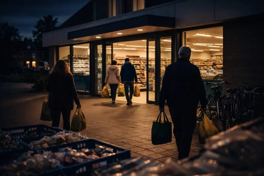 Avondboodschappen in de supermarkt