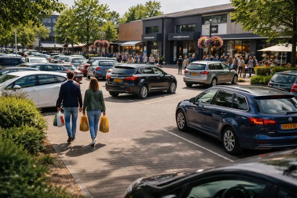 Druk winkelgebied in Bergen op Zoom