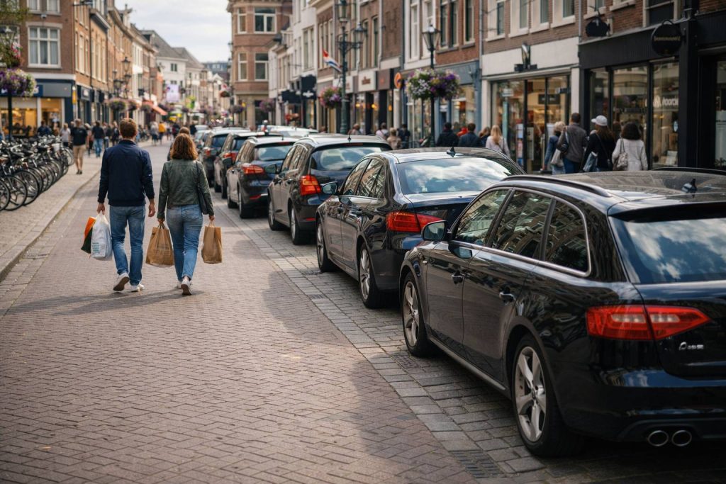 Drukke winkelstraat in Bergen op Zoom - Parkeren Bergen op Zoom openingstijden