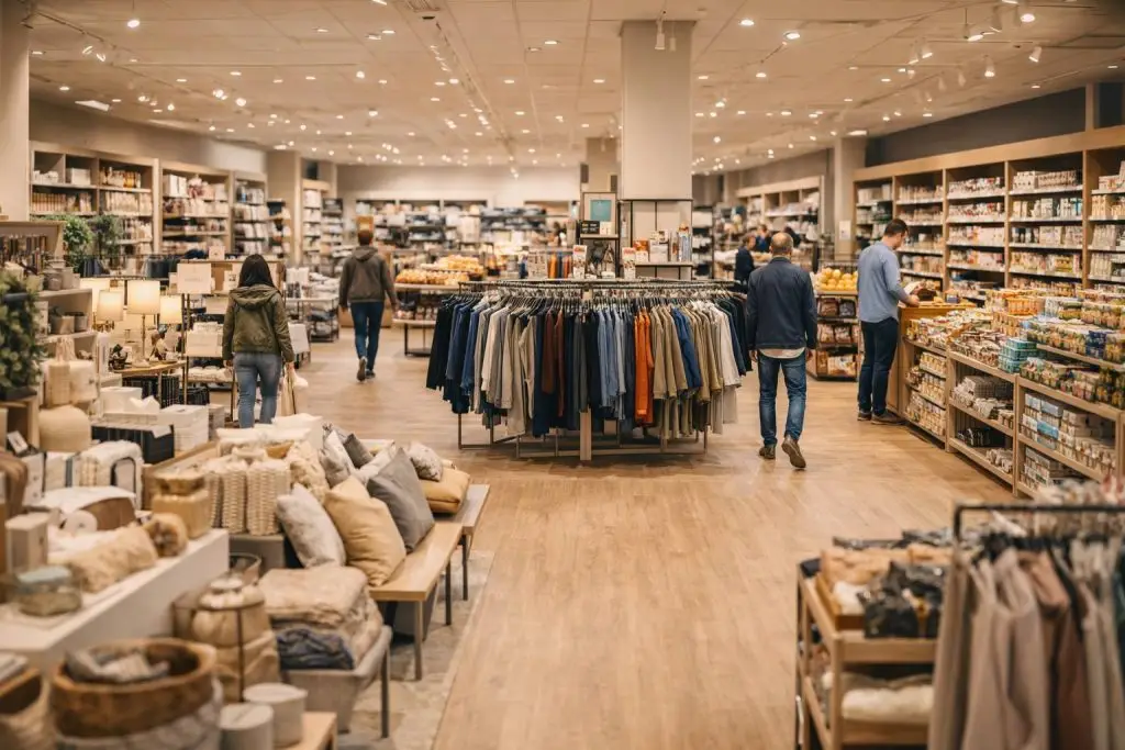 Hema openingstijden - Winkelend publiek verkent een licht warenhuis