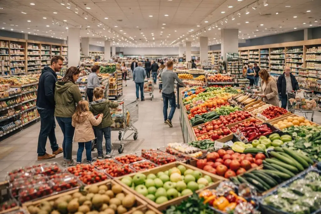 Jumbo openingstijden - Drukkelijke supermarktdag met verse producten