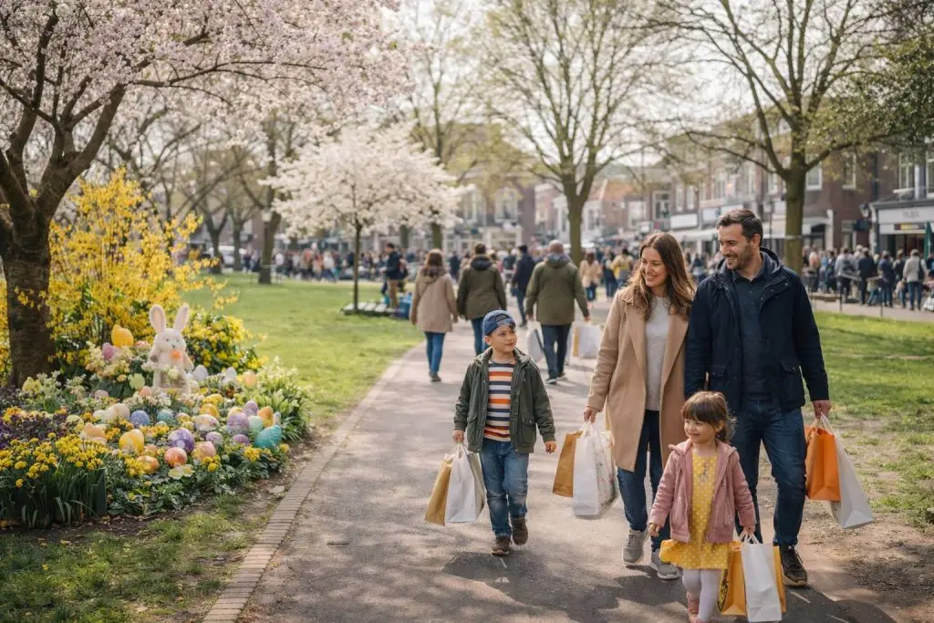 Lentewandeling in een stadspark
