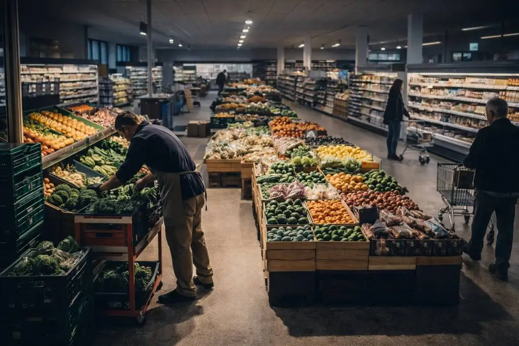 Ochtendrust in de supermarkt