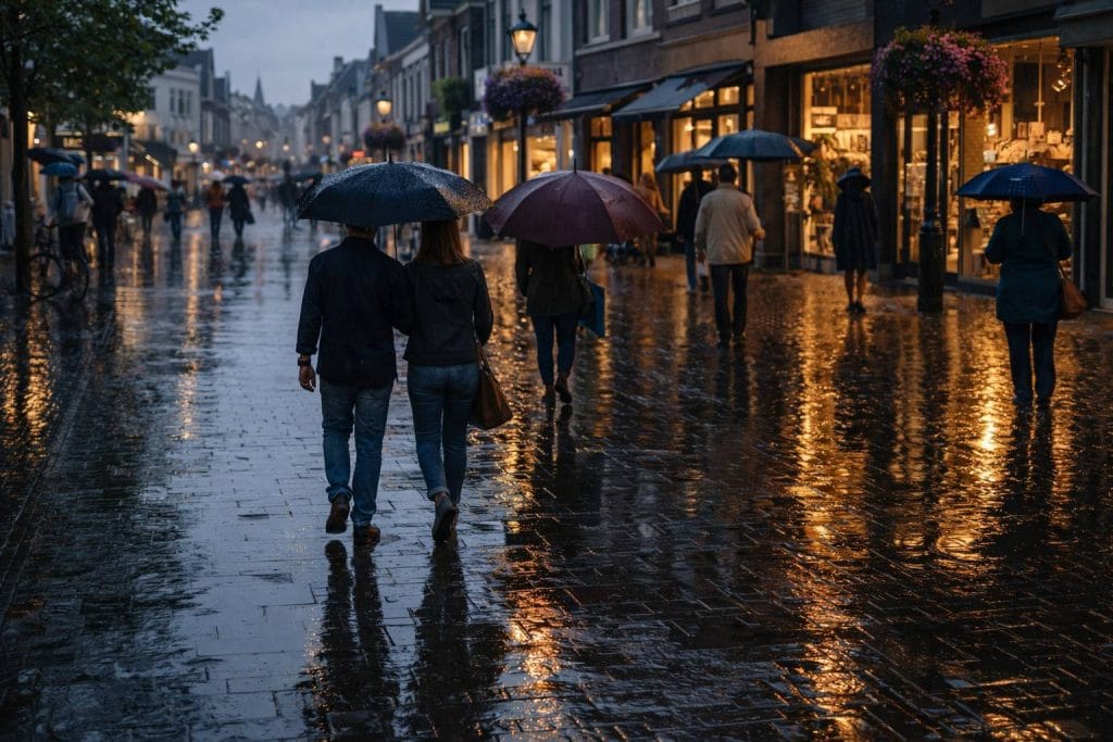 Regenachtige avondwandeling in Bergen op Zoom