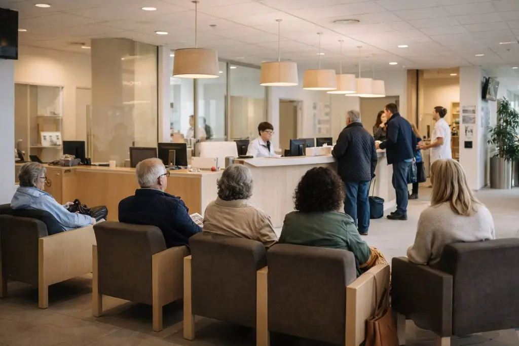 Rustige momenten in de lobby van het ziekenhuis