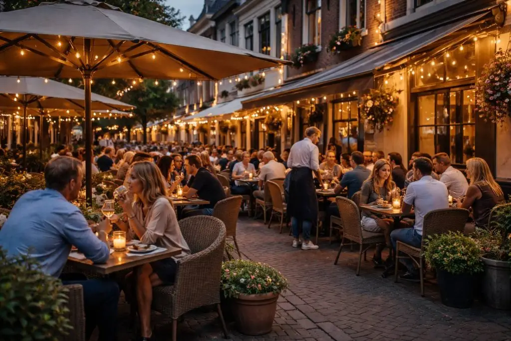 Sfeervolle avond op een Hollands terras - Restaurants open