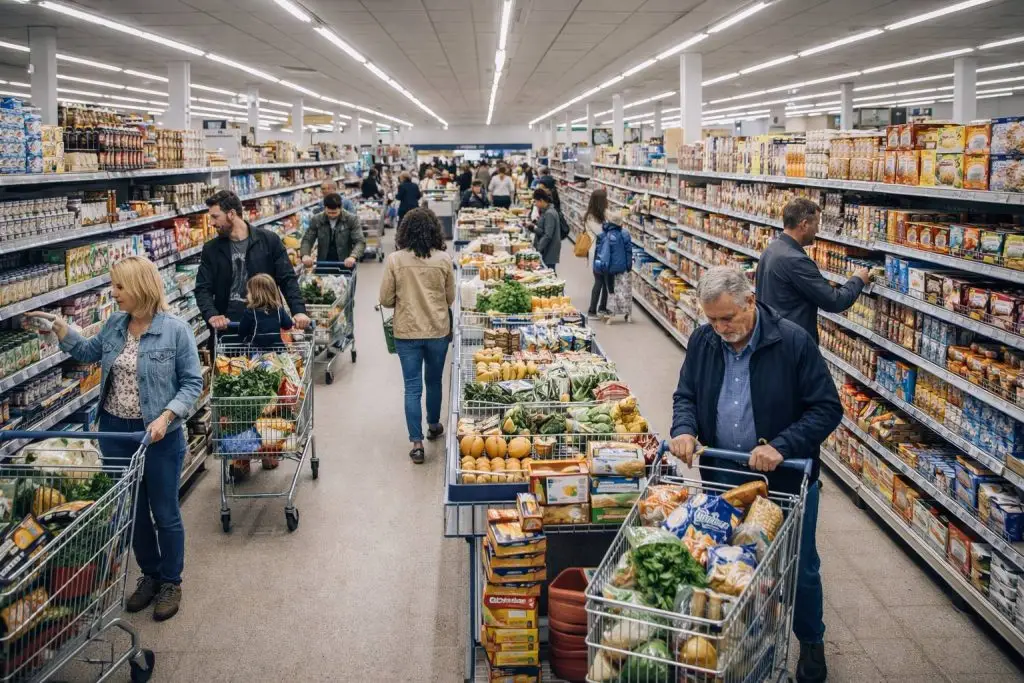 Supermarkt openingstijden - Drukte in de supermarkt