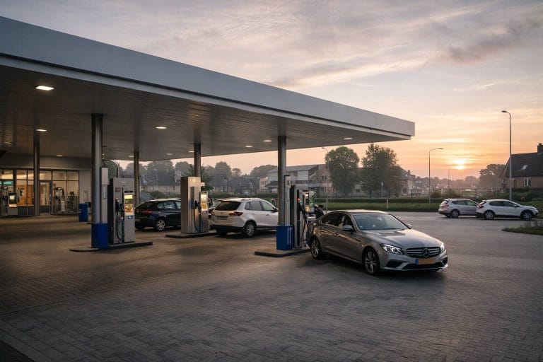 Tankstation bij zonsopgang in Bergen op Zoom - Tankstation openingstijden