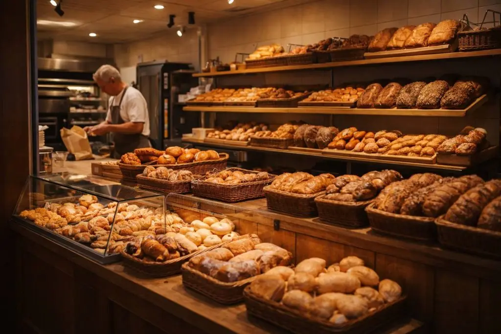 Traditionele Hollandse bakkerij met versgebakken producten