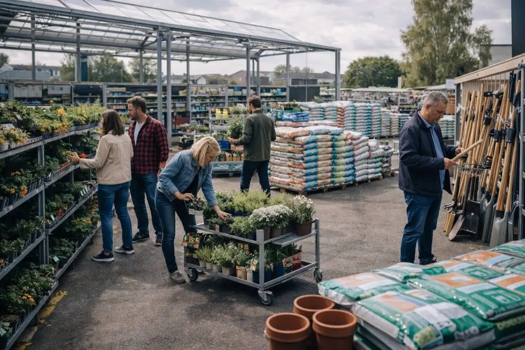 Tuinartikelen kopen in een doe-het-zelfwinkel